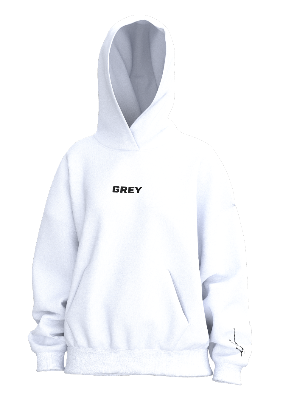 GREY Hoodie "weiß"